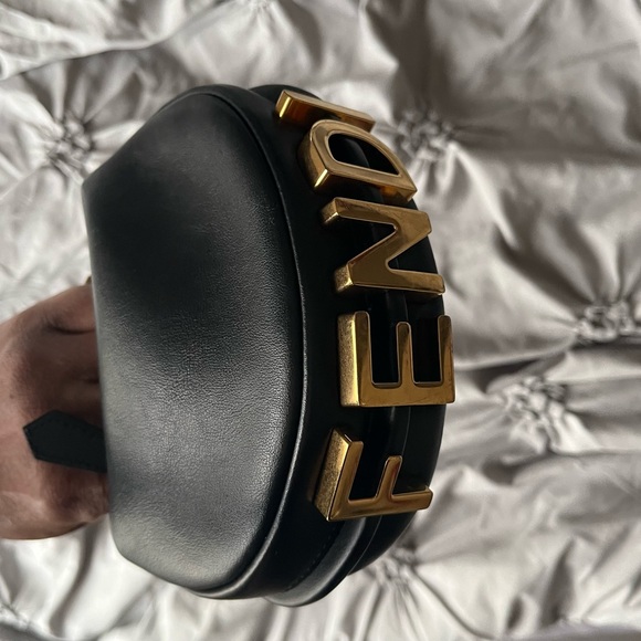 Fendigraphy Nano Black Bag with Gold Lettering - Picture 9 of 9